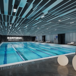 现代游泳馆3D模型下载